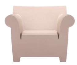 Fauteuil rose poudré BUBBLE CLUB en polyethylene teinté dans la masse Kartell