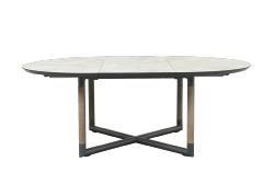 Table repas BASTINGAGE aluminium GRIS, duratek Plateau HPL beton ciré - 12 personnes Les Jardins