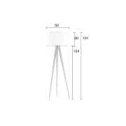 Lampadaire TRIPOD pied bois abat-jour blanc - ZUIVER