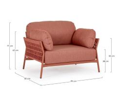 Fauteuil PARDIS Sierra, structure aluminium, tressage avec corde en Olefin, Andrea Bizzotto