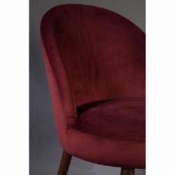 Chaise en velours rouge Barbara - Dutchbone