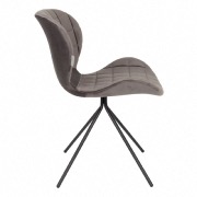 Chaise velours OMG Gris foncé - Zuiver