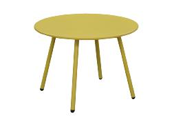 Table basse RIO Ø50X H35cm, chassis acier cataphorèse coloris MOUTARDE Alizé