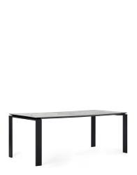 Table FOUR 190x90 cm Symphonie Noir Grès finition Marbre, Pieds Acier verni
