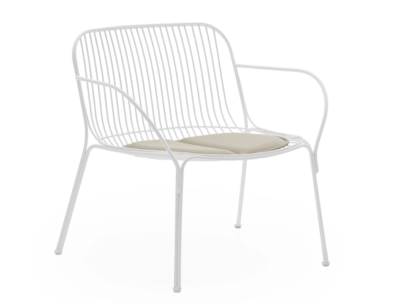 Fauteuil Lounge HIRAY blanc en acier zingué peint, L73cmXH68XP65cm Kartell