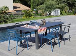 Fauteuil EOS châssis aluminium graphite empilable 