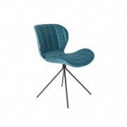 Chaise velours OMG bleu petrol - Zuiver