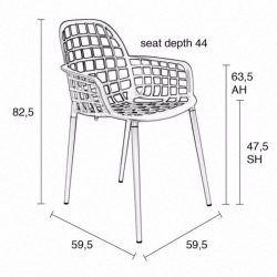 Fauteuil empilable ALBERT KUIP aluminium laqué époxy Noir - ZUIVER