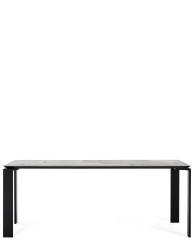 Table FOUR 190x90 cm Symphonie Noir Grès finition Marbre, Pieds Acier verni