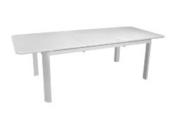 Table EOS 180/240X100 74cm en aluminium BLANC allonge papillon