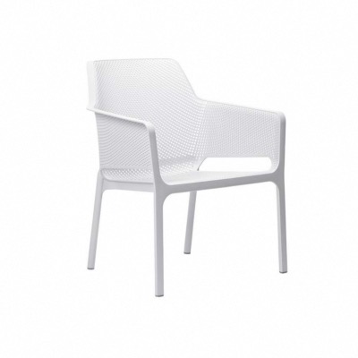 Fauteuil NET RELAX en polypropylène coloris BLANC ,traité anti uv, fauteuil empilable, Nardi