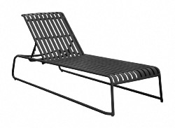 Lit VERO chassis aluminium GRAPHITE, dossier réglable en 5 positions dimensions : 185x69x80 cm