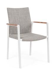 Fauteuil JALISCO Blanc, aluminium polyester, dim: L59xP60,5xH89 hauteur assise 46 cm Andrea Bizzotto