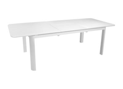 Table EOS 220/280X100 74cm en aluminium Blanc allonge papillon