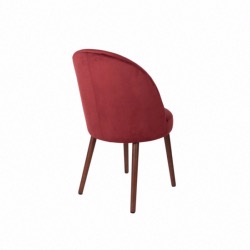 Chaise en velours rouge Barbara - Dutchbone