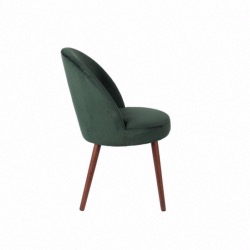 Chaise en velours vert Barbara - Dutchbone