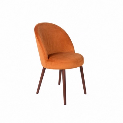 Chaise en velours orange Barbara - Dutchbone