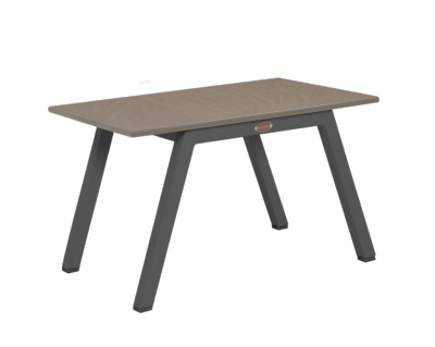 Table basse empilable AMAKA châssis aluminium gris espace plateau hpl Les Jardins