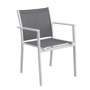 FAUTEUIL PANAMA BLANC/SILVERBLACK