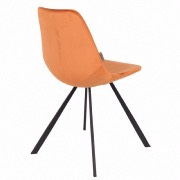 Chaise Franky en velours Orange - Dutchbone