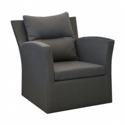 Fauteuil SEATTLE chassis alu toile sunbrella coloris GRAPHITE 119 : 81x83x87 cm