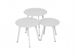 TABLE MASSAI 50, chassis acier epoxy couleur BLANC 50X43 H cm PROLOISIRS