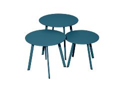 TABLE MASSAI 40, chassis acier epoxy couleur Bleu 40x35 H cm Proloisirs