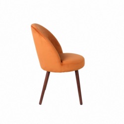 Chaise en velours orange Barbara - Dutchbone