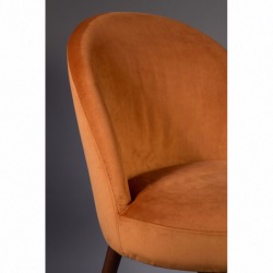 Chaise en velours orange Barbara - Dutchbone