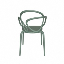 Chaise LOOP en polypropylene coloris vert sauge design FRONT Marque Qeeboo