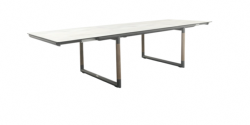 Table repas BASTINGAGE aluminium GRIS , duratek Plateau HPL beton ciré - 12 personnes Les Jardins