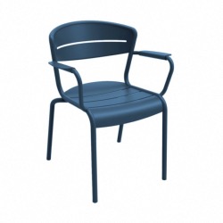 FAUTEUIL HAORA en aluminium coloris BLEU empilable