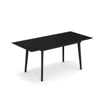 Table PLUS4 allongeable 120/52x90 haut 76cm plateau plein en acier coloris noir Emu