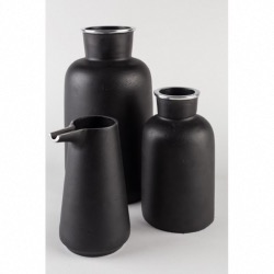 Vase FARMA L en Aluminium laqué noir  poli Imperméable Zuiver