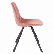 Chaise Franky en velours Rose - Dutchbone